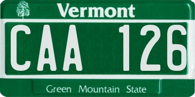 VT license plate CAA126