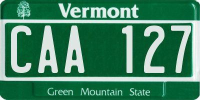 VT license plate CAA127