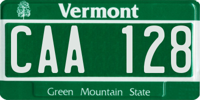 VT license plate CAA128