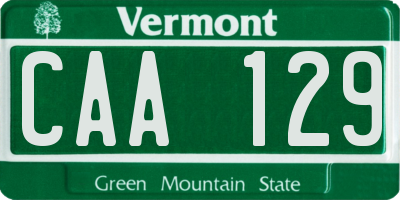 VT license plate CAA129