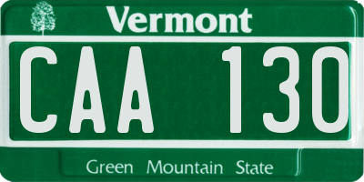 VT license plate CAA130