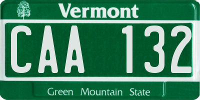VT license plate CAA132