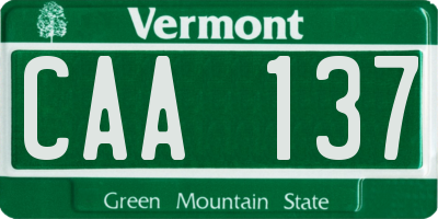 VT license plate CAA137