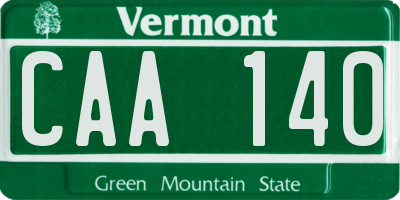 VT license plate CAA140