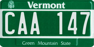 VT license plate CAA147