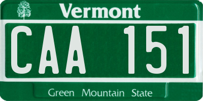 VT license plate CAA151
