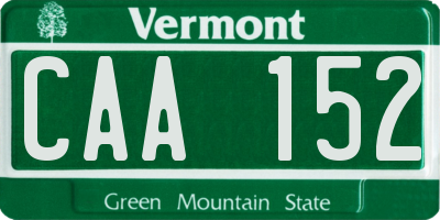 VT license plate CAA152