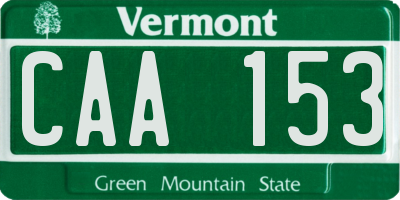 VT license plate CAA153