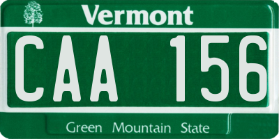 VT license plate CAA156