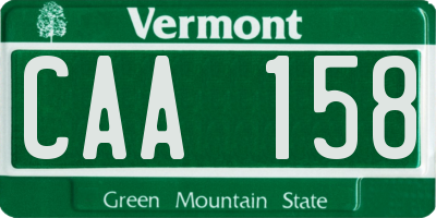 VT license plate CAA158