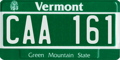 VT license plate CAA161