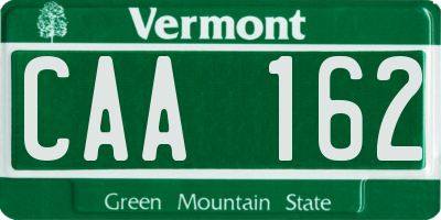 VT license plate CAA162