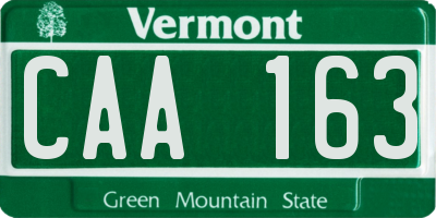 VT license plate CAA163