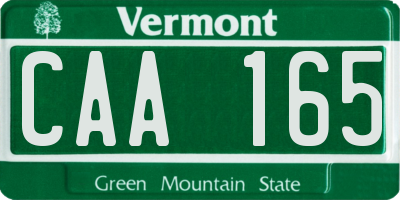 VT license plate CAA165
