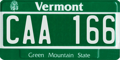 VT license plate CAA166