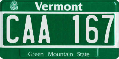 VT license plate CAA167