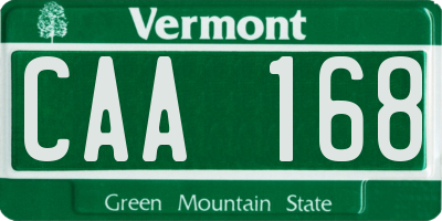 VT license plate CAA168