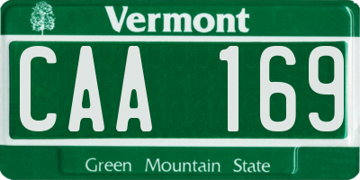 VT license plate CAA169