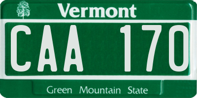 VT license plate CAA170