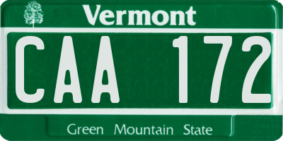 VT license plate CAA172
