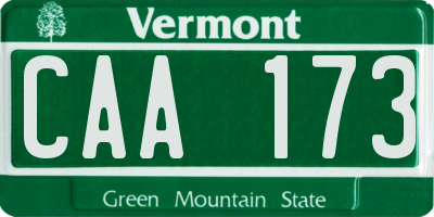 VT license plate CAA173