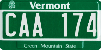 VT license plate CAA174