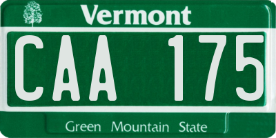 VT license plate CAA175