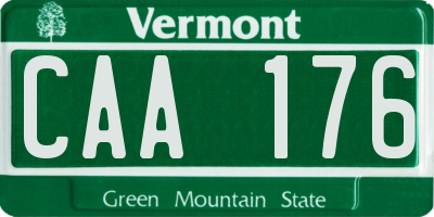 VT license plate CAA176