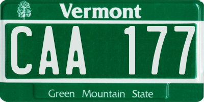 VT license plate CAA177