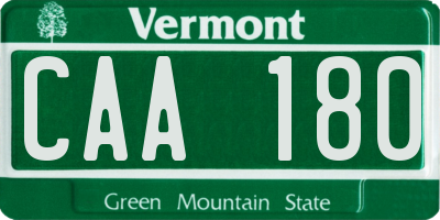 VT license plate CAA180