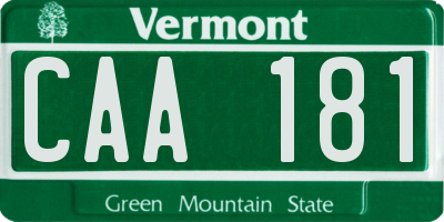 VT license plate CAA181