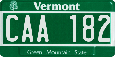 VT license plate CAA182