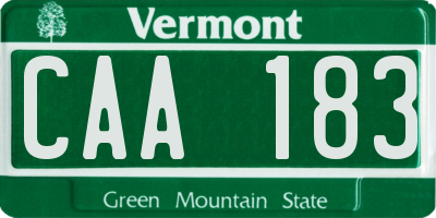 VT license plate CAA183