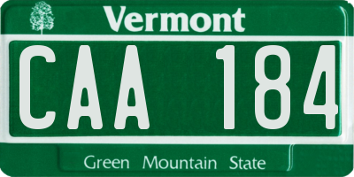 VT license plate CAA184