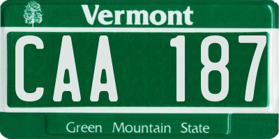VT license plate CAA187