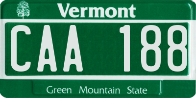VT license plate CAA188