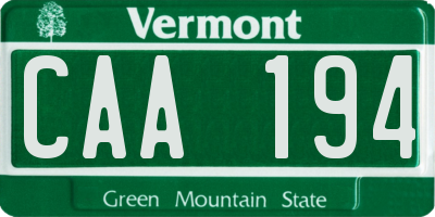 VT license plate CAA194