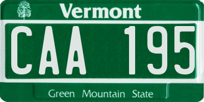 VT license plate CAA195