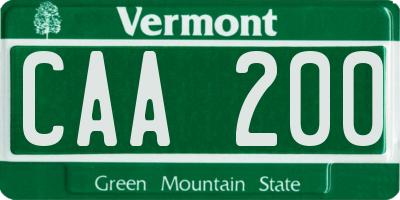 VT license plate CAA200