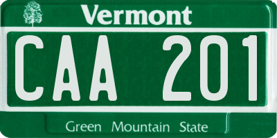 VT license plate CAA201