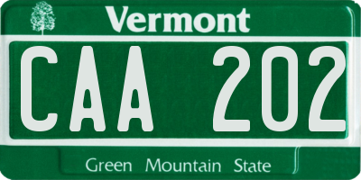 VT license plate CAA202
