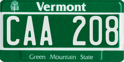 VT license plate CAA208