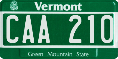 VT license plate CAA210