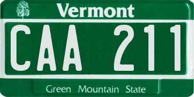 VT license plate CAA211