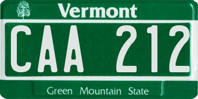 VT license plate CAA212