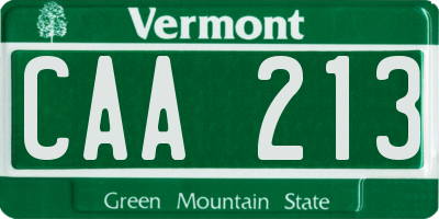 VT license plate CAA213