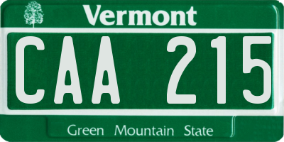 VT license plate CAA215