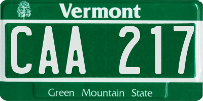 VT license plate CAA217