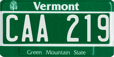 VT license plate CAA219