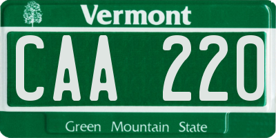 VT license plate CAA220